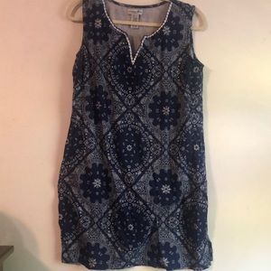 Blue and white swing dress